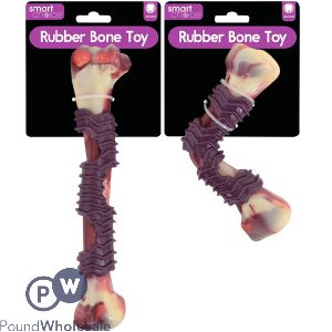 Smart Choice Textured Rubber Bone Dog Toy Assorted