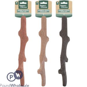 Smart Choice Rubber & Wood Stick Dog Toy 30.5cm Assorted Colours