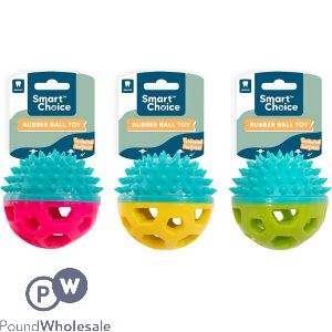 Smart Choice Rubber Spiky Half Ball Dog Toy 8cm Assorted Colours
