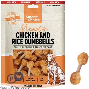 Smart Choice Meaty Chicken & Rice Dumbbells Dog Treats 300g
