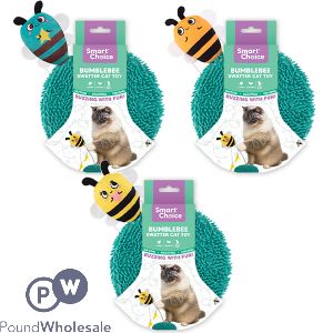 Smart Choice Catnip Bumblebee Feather Swatter Cat Toy 20cm Assorted Colours