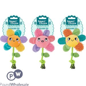 Smart Choice Multi-texture Plush & Rope Flower Puppy Toy 26cm