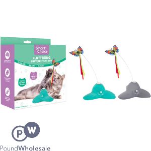 Smart Choice Fluttering Rotating Butterfly Cat Toy Assorted Colours