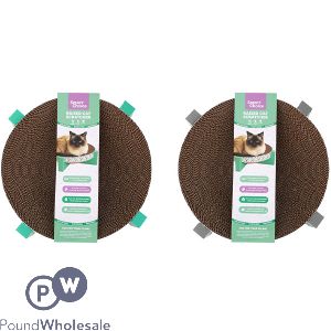 Smart Choice Catnip Raised Round Cardboard Cat Scratcher 34cm Assorted Colours