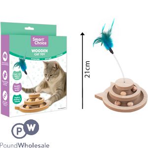 Smart Choice Catnip Interactive Wooden Ball Tower Cat Toy 21cm