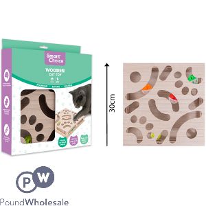 Smart Choice Interactive Wooden Box Jingle Ball Cat Toy 30cm X 30cm