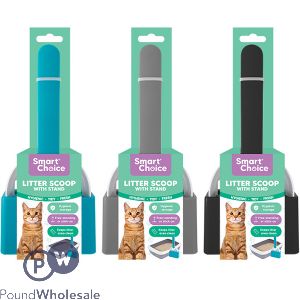 Smart Choice Cat Litter Scoop With Stand 26cm Assorted Colours