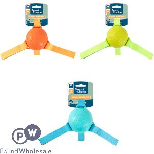 Smart Choice Squeaky Rubber Ball Pull Dog Toy 29cm Assorted Colours