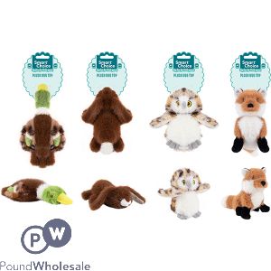 Smart Choice Squeaky Crinkle Plush Woodland Puppy Toys Assorted