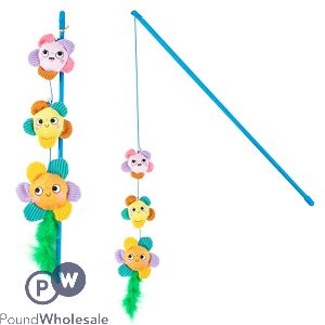 Smart Choice Plush Flower Feather Jingle Cat Teaser 40cm