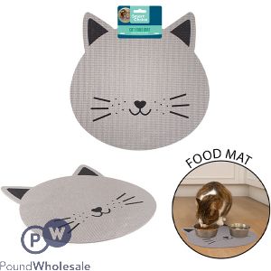 Smart Choice PVC Anti-Slip Cat Head Food Mat 43cm X 42cm