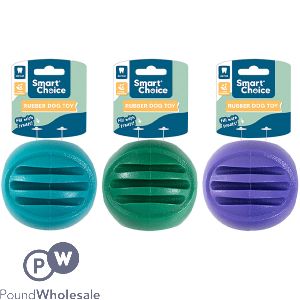 Smart Choice Rubber Ball Treat-Dispensing Dog Toy 7cm Assorted Colours