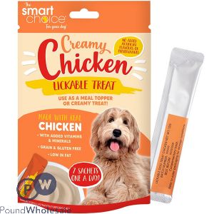 Smart Choice Creamy Chicken Lick Dog Treat 7 Pack 84g Expired