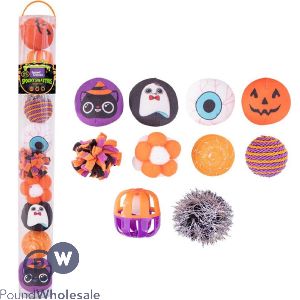 Smart Choice Halloween Assorted Catnip Jingle Spooky Swatters Cat Toys 10 Pack