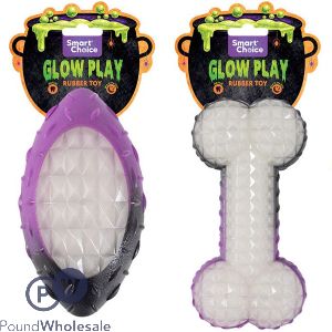 Smart Choice Halloween Glow Rubber Dog Toy 13cm Assorted