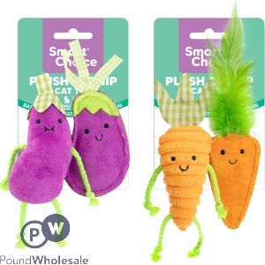 Smart Choice Plush Catnip Vegetable Cat Toys 2 Pack Assorted