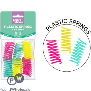 Smart Choice Assorted Colour Plastic Spring Cat Toys 12 Pack