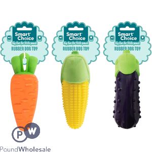 Smart Choice Squeaky Rubber Vegetable Dog Toy 12cm Assorted