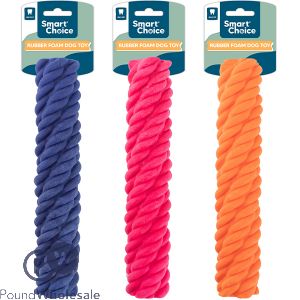 Smart Choice Rubber Foam Textured Dog Toy 25.5cm Assorted Colours