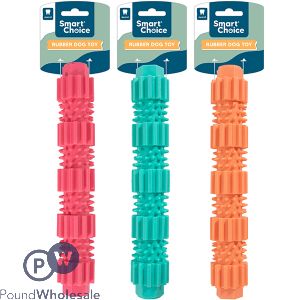 Smart Choice Spiky Rubber Baton Dog Toy 22.5cm Assorted Colours