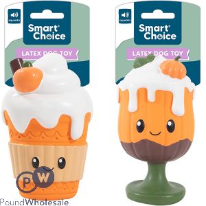 Smart Choice Squeaky Stuffed Latex Autumn Hot Drink Dog Toy 14cm Assorted
