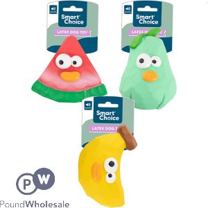 Smart Choice Squeaky Latex Fruit Dog Toy 11.5cm Assorted
