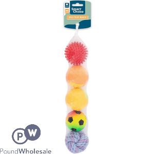 Smart Choice Mixed Play Balls Dog Toys 5 Pack