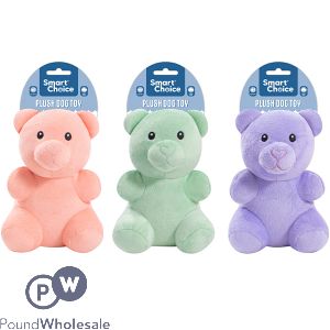 Smart Choice Squeaky Plush Gummy Bear Dog Toy 18cm Assorted Colours