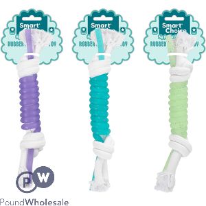 Smart Choice Rubber Rope Double Knotted Dog Toy 25cm Assorted Colours