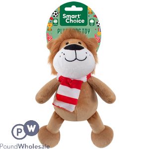 Smart Choice Squeaky Plush Lion Football Mascot Dog Toy 25cm