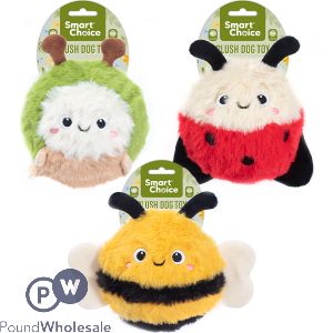 Smart Choice Squeaky Plush Spiky Rubber Insect Dog Toy 11cm Assorted
