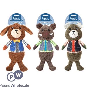 Smart Choice Squeaky Crinkle Plush Professional Dog Toy 37cm Assorted