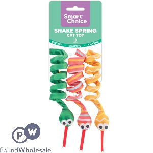 Smart Choice Plush Spring Snake Cat Toy 19cm 3 Pack