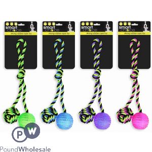 SMART CHOICE STRONG RUBBER ROPE TOY 4 ASSORTED COLOURS