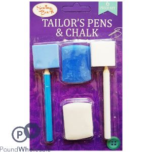 Sewing Box Tailor's Pens & Chalk Set 6pc