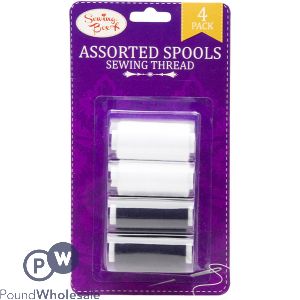 SEWING BOX BLACK &amp; WHITE SEWING THREAD 4 PACK