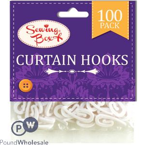 SEWING BOX CURTAIN HOOKS 100 PACK