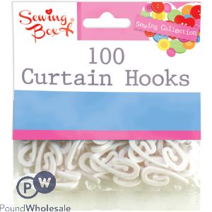 SEWING BOX CURTAIN HOOKS 100 PACK
