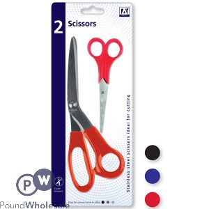 SCISSORS 4&quot; &amp; 8&quot; ASSORTED COLOURS 2-PACK