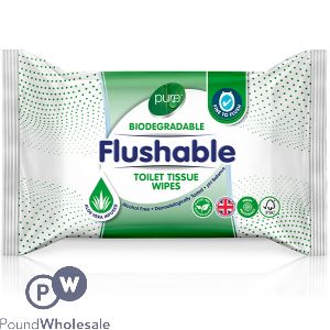 Pure Flushable Toilet Tissue Wipes 40 Pack