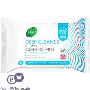 PURE DEEP CLEANSE COMPLETE CLEANSING WIPES 25 PACK