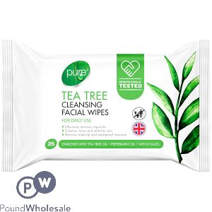 Pure Tea Tree Cleansing Facial Wipes 25 Pack