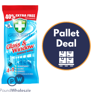 Greenshield Glass &amp; Window Wipes 70 Sheets Pallet Deal