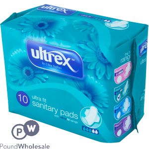 Ultrex Ultra Fit Sanitary Pads With Wings 10 Pack