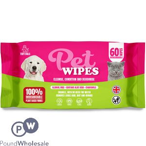 Tidy Tales Biodegradable Pet Wipes 60 Pack