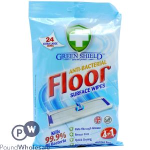 Greenshield Anti-Bacterial 4-In-1 Floor Wipes 24 Sheets
