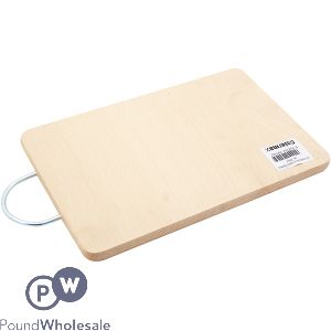 BEECH WOOD METAL HANDLE CHOPPING BOARD 12.5&quot;