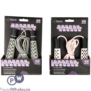 FITSTYLE SKIPPING ROPE 2.8M ASSORTED COLOURS