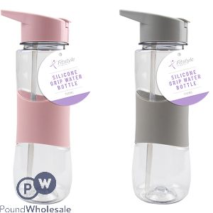 FITSTYLE SILICONE GRIP WATER BOTTLE 700ML ASSORTED COLOURS