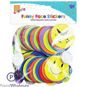 The Box Assorted Colour Funny Expressions Foam Stickers 120 Pack